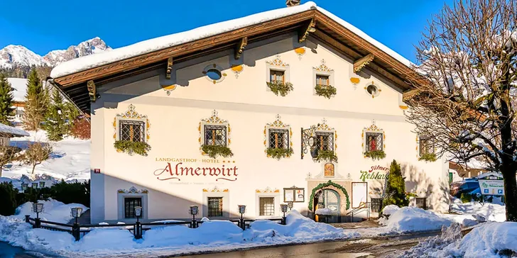 Rakouské Alpy: 3* hotel Almerwirt s polopenzí a wellness, přímo u střediska se 112 km sjezdovek