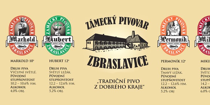 Prohlídka Zámeckého pivovaru Zbraslavice včetně ochutnávky a piva domů