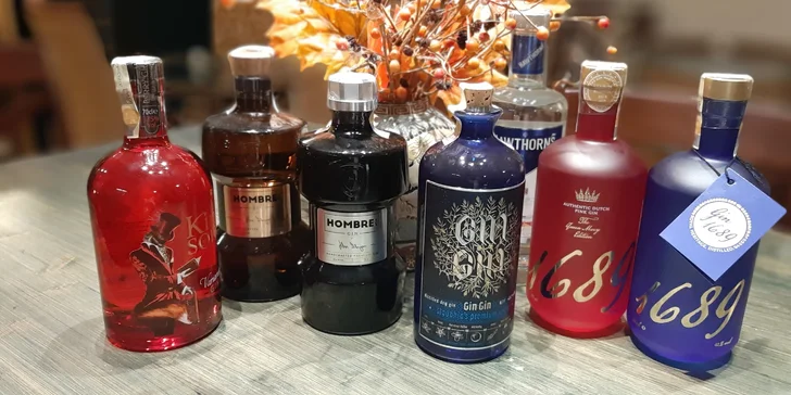 Ochutnáte tu sedm pečlivě vybraných luxusních ginů z celého světa – z Británie, Nizozemska, Slovenska, ale i z domácí produkce.