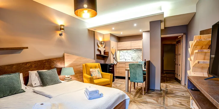 Príjemné a ničím nerušené chvíle budete zažívať v apartmánoch Standard, Family alebo DeLuxe.