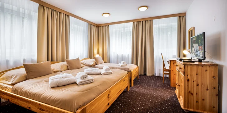 Prostorný apartmán je vhodný pro rodiny.