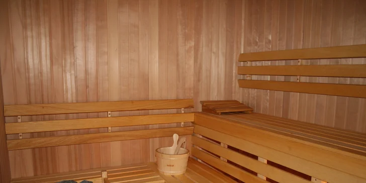 Ve wellness najdete vnitřní bazén, suchou saunu a parní lázeň.