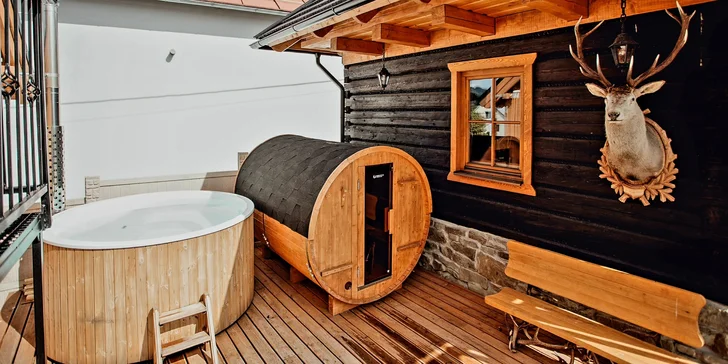 Kúzelný pobyt na Orave: moderná chalupa pre 8 osôb s privátnym mini wellness a veľkou záhradou