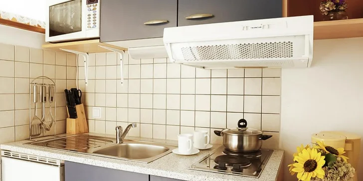 K apartmánu patří vlastní kuchyňka. 
