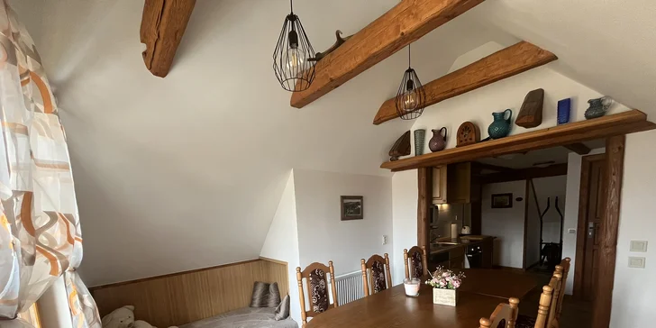 Nechybí ani společná kuchyň s jídelnou.