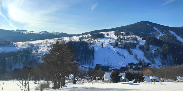 Ski areál Horní Lánov je kúsok od penziónu.