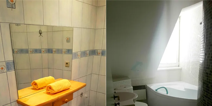 Súčasťou izieb je kúpeľňa s toaletou.