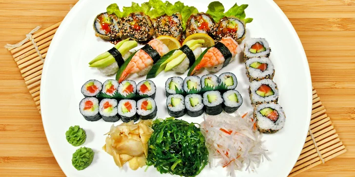 Japonsko v Ostravě: sushi sety s 29 nebo 39 kusy, wasabi, zázvor a salát