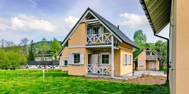 Štýlová chatka v poľských Beskydách až pre 7 osôb: možnosť stravy a neobmedzený wellness