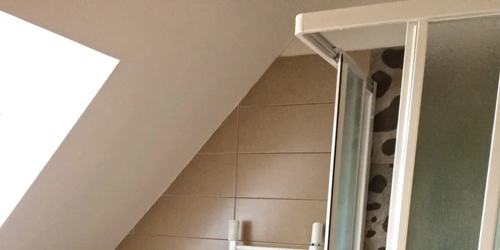 K pokoji patří vlastní sociální zařízení se sprchou a toaletou. Budete tu mít nachystané i ručníky. 
