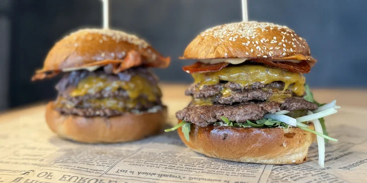 Nadupaný hell nebo smash burger s 300 g hovězího masa pro 1 nebo 2 osoby