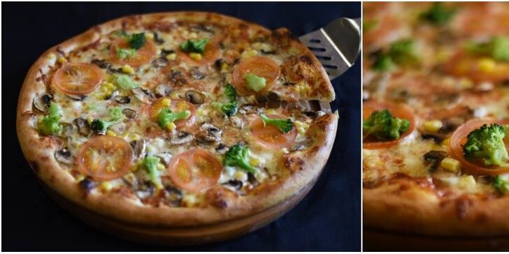 Smlsněte si na 2 pizzách dle chuti: i vegetariánská a veganská varianta