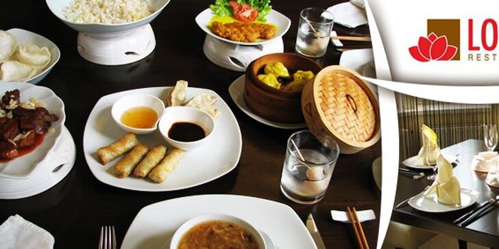 429 Kč za degustační čínské menu DIM SUM pro DVĚ osoby. Večer plný asijských vůní a chutí v  Lotos restaurantu se slevou 45 %.