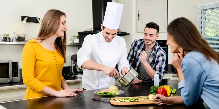 4hodinový kurz vaření dle výběru: francouzská kuchyně, ryby, steaky i čokoládové pralinky