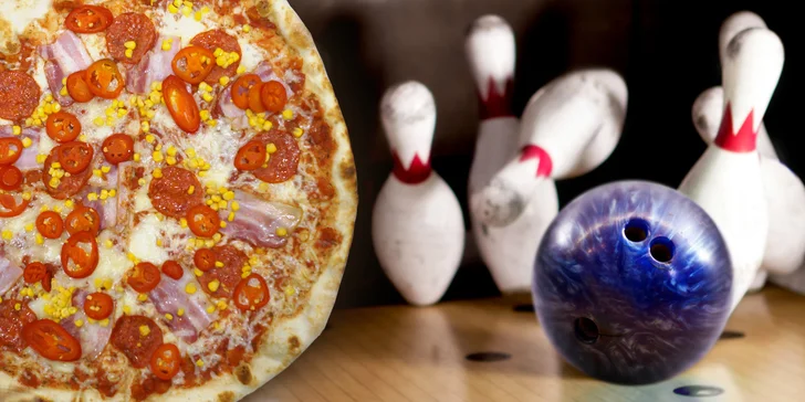 Vykutálená zábava: 1 nebo 2 hod. bowlingu i s velkou pizzou až pro 8 osob