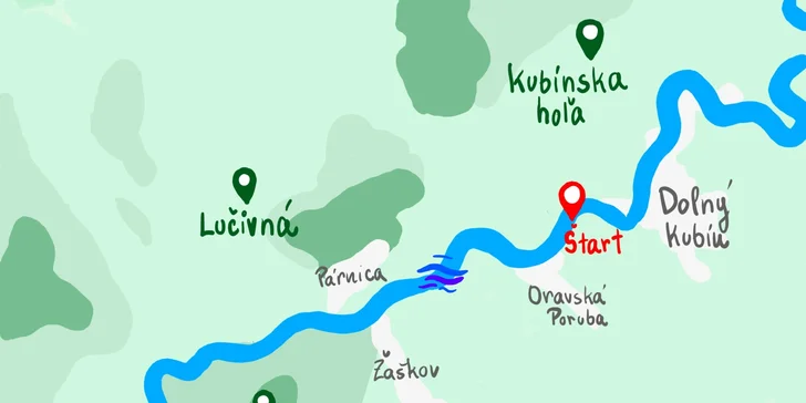 DOLNÁ TRASA (Oravská Poruba - Kraľovany)