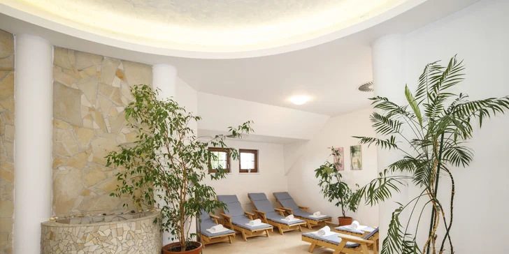 Když zvolíte variantu s wellness, užijete si tu 60 minut relaxu.