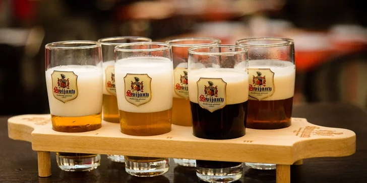 Pivní degustace pro 2 osoby: ochutnávka 6 druhů piv ze Svijan