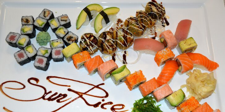 Sushi sety s 28 až 44 kousky v centru města: losos, tuňák, úhoř i avokádo