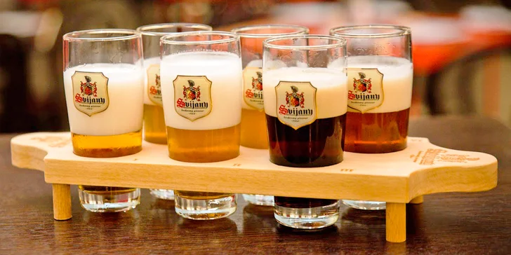 Pivní degustace pro 2 osoby: ochutnávka 6 druhů piv ze Svijan