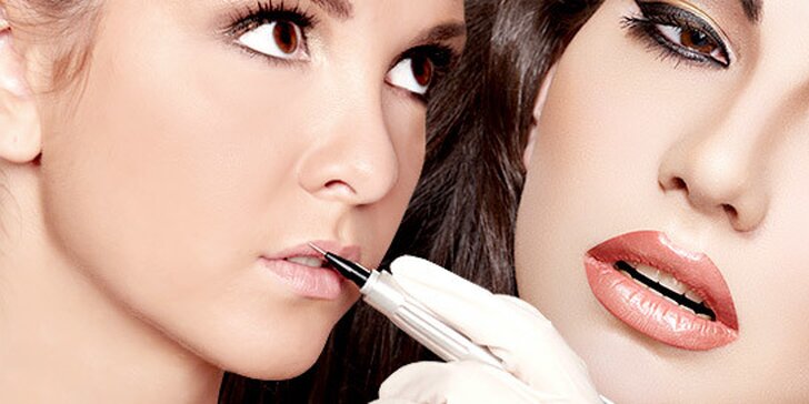 Permanentní make-up očních linek, obočí nebo rtů