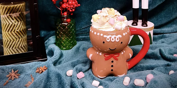 Bílá či tmavá horká čokoláda se šlehačkou a marshmallows pro 1 či 2 osoby
