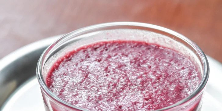 Dortík podle výběru, horký nápoj a smoothie z exotického ovoce açaí
