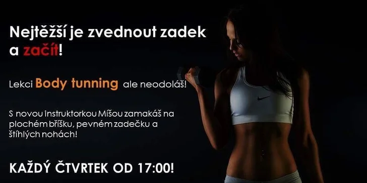 Cvičení dle výběru: Power Jóga, Jumping, Body Tuning