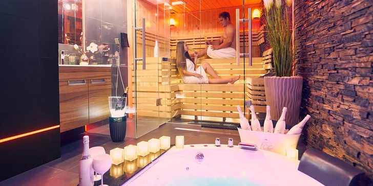 V hotelu je nové wellness centrum, do kterého máte hodinový privátní vstup. 
