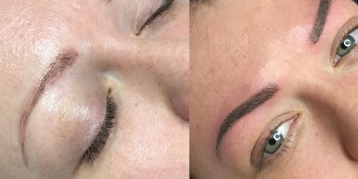 Permanentní make-up metodou "powder" se provádí tetovacím strojkem. Metoda vypadá velmi přirozeně.