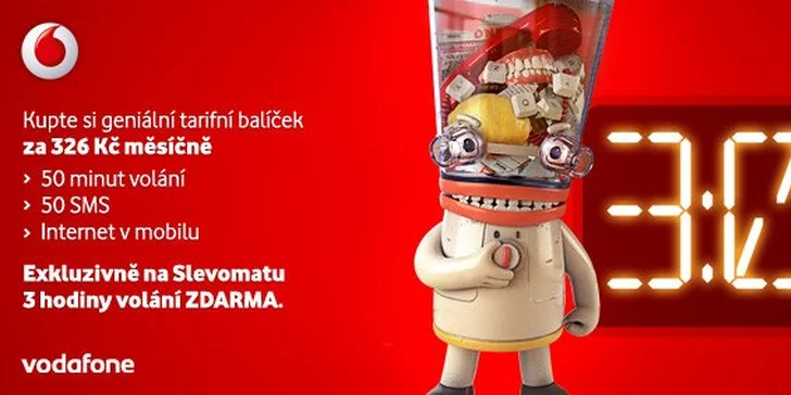 Geniální tarifní balíček a k tomu 3 hodiny volání zdarma pouze na Slevomatu. Skvělá nabídka se slevou 47 %.