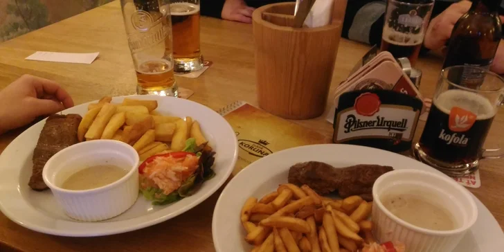 Porce snů: Steak, přílohy i omáčky volbou z několika druhů pro 2 osoby