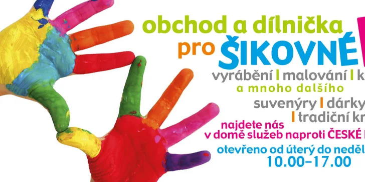 Obchod a dílnička pro šikovné ruce: namalujte si s dětmi hrníček či tričko