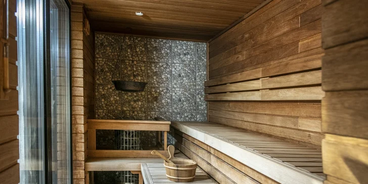 Panoramatická finská sauna bude dokonalým místem pro příjemný odpočinek.