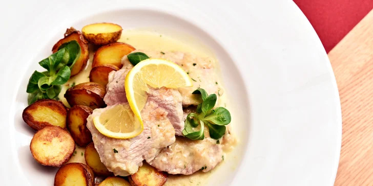 Valentýnské menu pro 2: předkrm, polévka, 2 hlavní chody a dezert dle výběru
