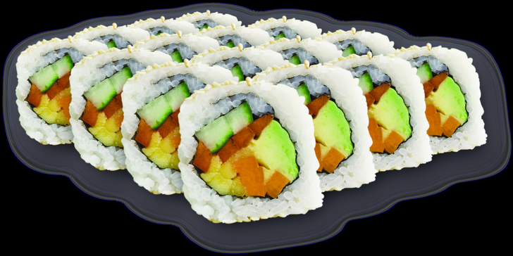 Sushi nadité čerstvostí: 16 nebo 32 kousků plněných křupavou zeleninou