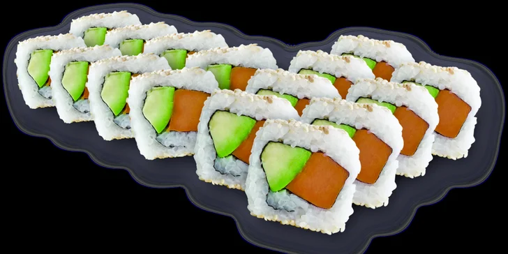 Sushi nadité čerstvostí: 16 nebo 32 kousků plněných křupavou zeleninou
