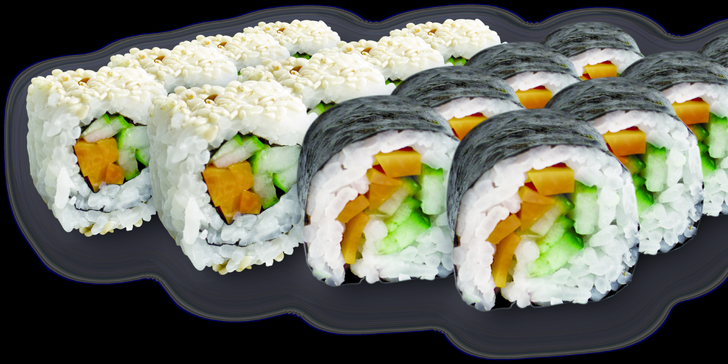 Sushi nadité čerstvostí: 16 nebo 32 kousků plněných křupavou zeleninou