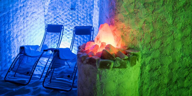 Relaxace v solné jeskyni s možností léčebných procedur a masáže