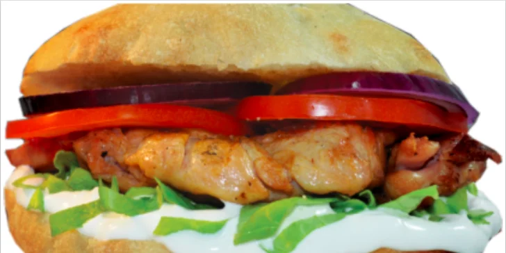 Pljeskavica, čevabčiči, kuřecí prso a další srbské speciality v chlebu s přílohou