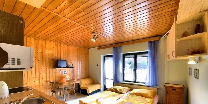 3–5 dní na Šumavě: apartmány v klidné obci, půjčení kol i vstup do aquaparku