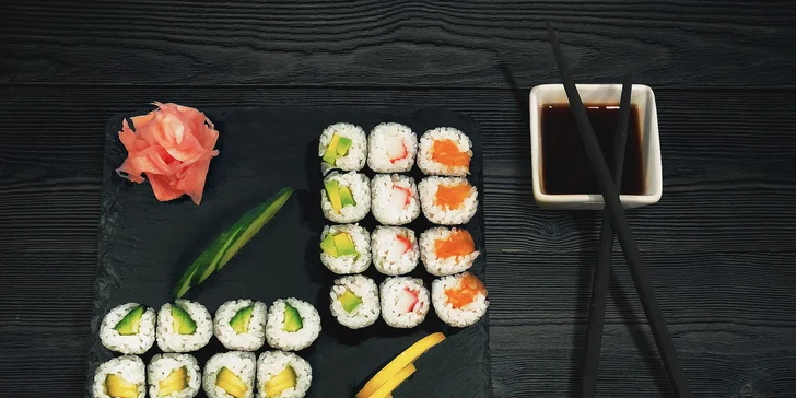 Sushi sety u Havrana: až 44 lákavých kousků s lososem, tuňákem či zeleninou