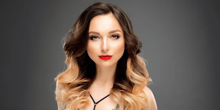 Kadeřnický balíček s melírem či ombré a Olaplexem pro všechny délky