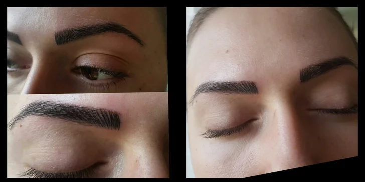 Zvýraznění a zhuštění obočí přirozeně vypadající metodou: 3D microblading