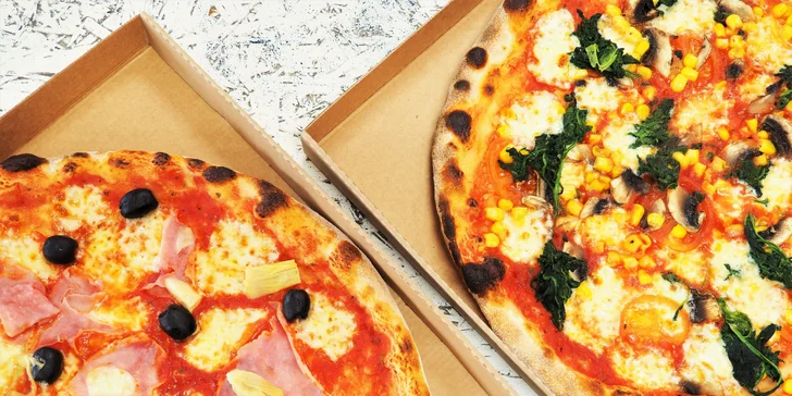 1 nebo 2 pizzy podle výběru ze 32 druhů: odnos s sebou