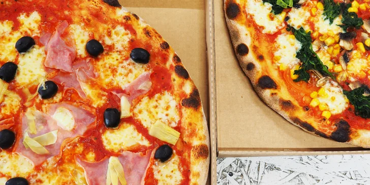 1 nebo 2 pizzy podle výběru ze 32 druhů: odnos s sebou
