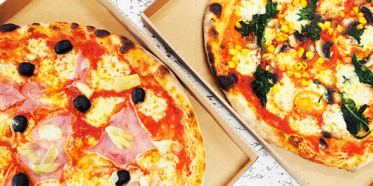 1 nebo 2 pizzy podle výběru ze 32 druhů: odnos s sebou