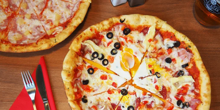 Klasika i netradiční chutě: 2 pizzy dle výběru v Bystrcké oáze
