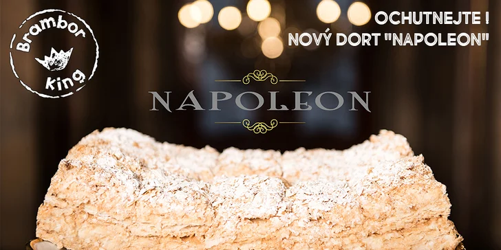 Dezert Napoleon a káva nebo čaj pro jednu i dvě osoby