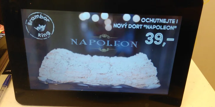 Dezert Napoleon a káva nebo čaj pro jednu i dvě osoby